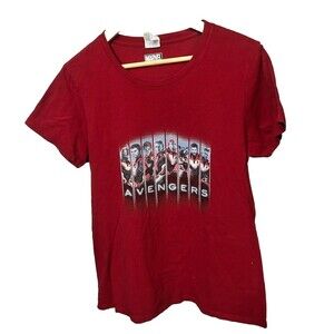 Marvel Avengers: Endgame Women's large Grid Panel Cardinal T-Shirt